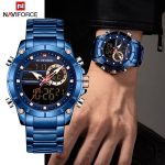 Naviforce NF9163 Blue Dual Time Men Watch