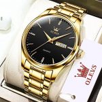 Olevs 6630 (Black-Golden) Stainless Steel Men Watch