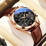 OLEVS 2871 Luxury Smart Fitness Wrist Watch Coffee-Black