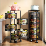 .5 Layer (Round) Full Metal Fruit/Vegetable Rack with Wheels