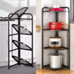 4 Layer Steel Corner Stand Multi-Functional Shelves Portable Storage Organizer( 1pcs)